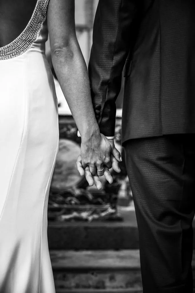 photo noir et blanc mariage