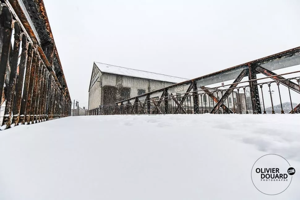 pont à Troyes enneigé