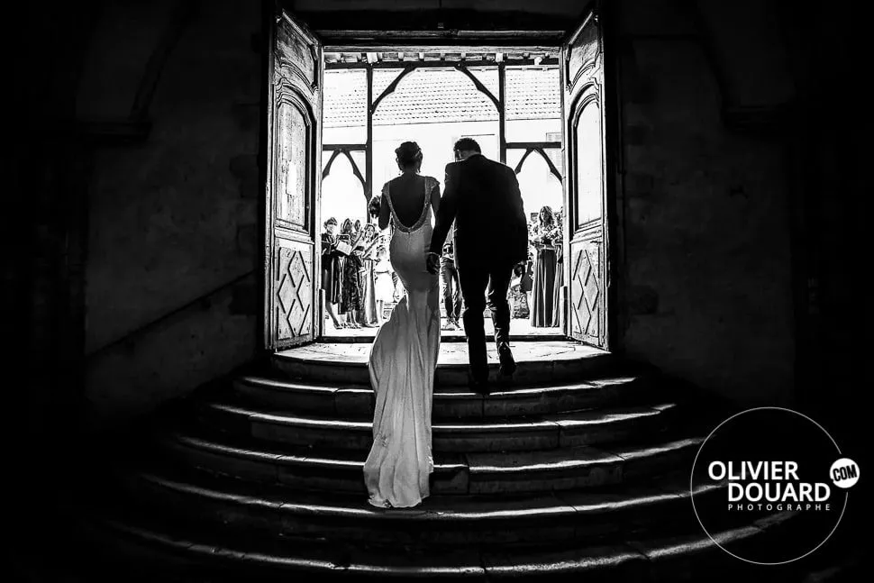 Photo de mariage originale en noir et blanc